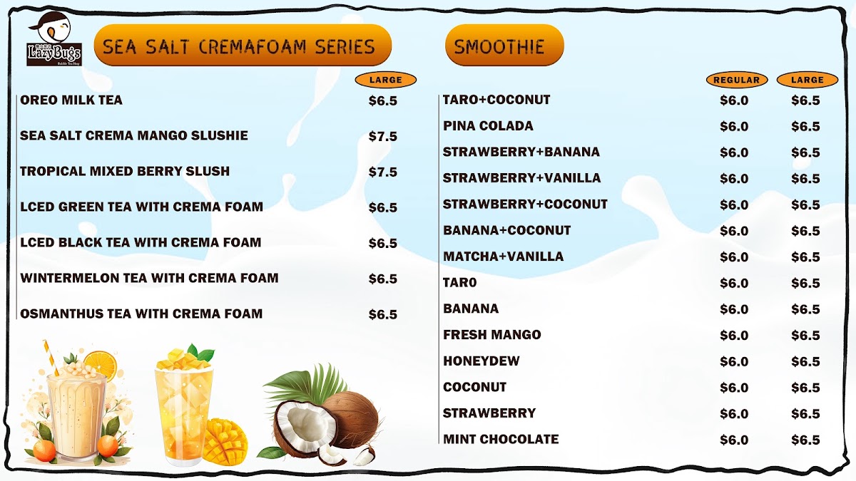 Menu Lazy Bugs Bubble Tea-1