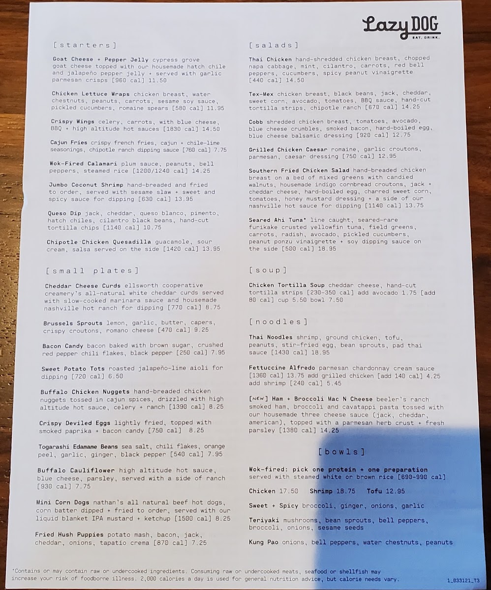 Menu Lazy Dog Restaurant & Bar-10