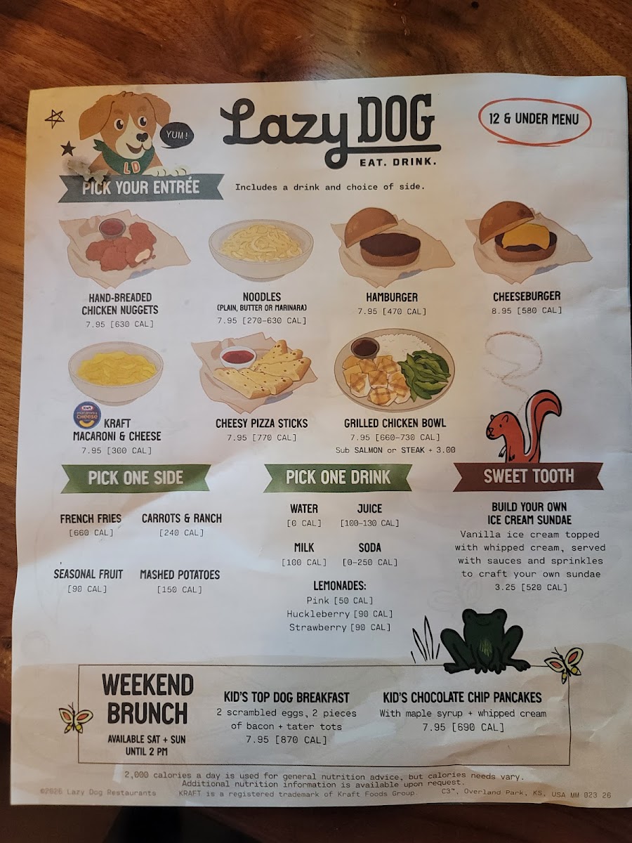 Menu Lazy Dog Restaurant & Bar-2