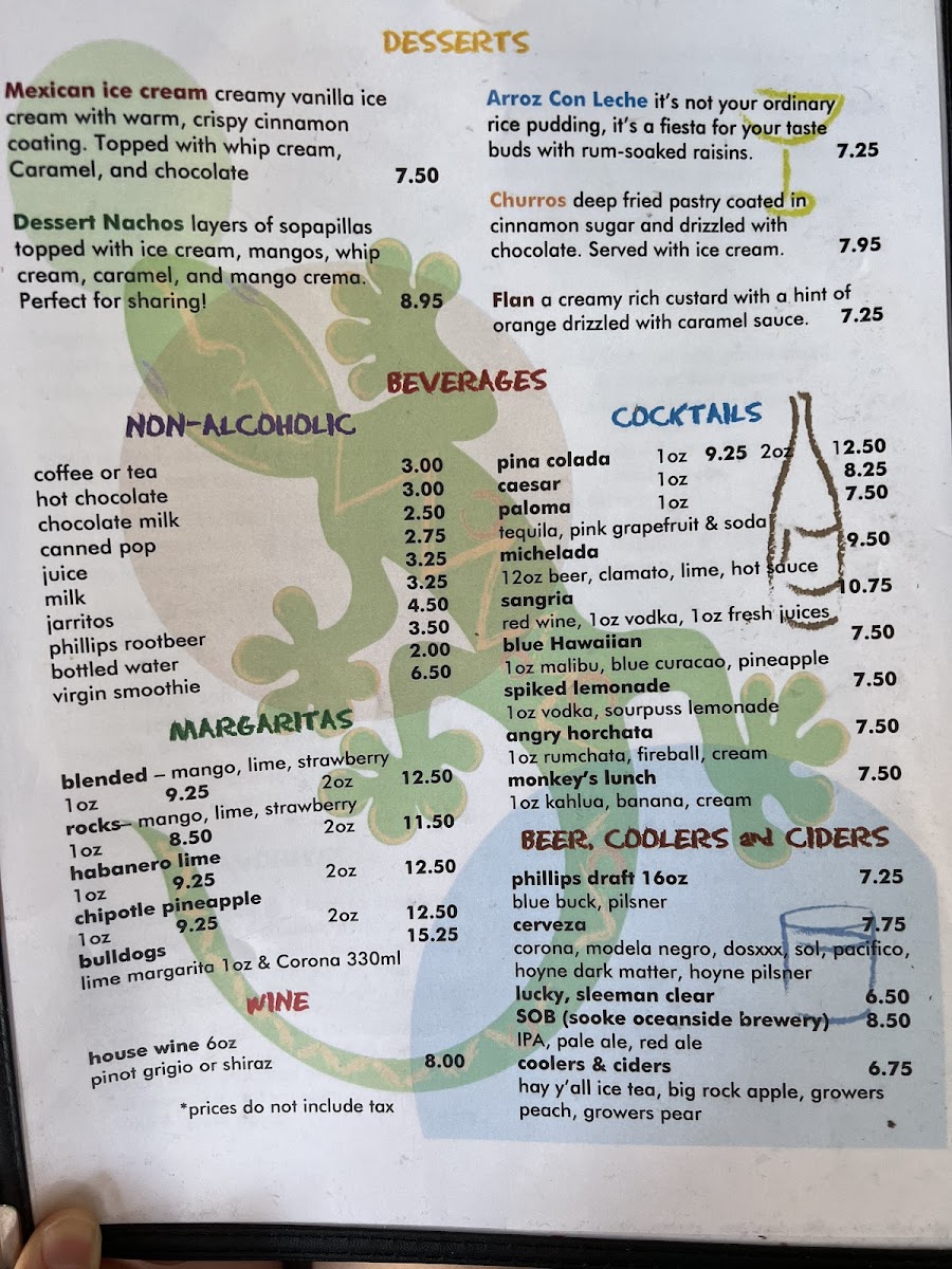 Menu Lazy Gecko The-3