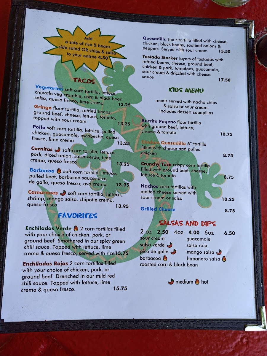 Menu Lazy Gecko The-8
