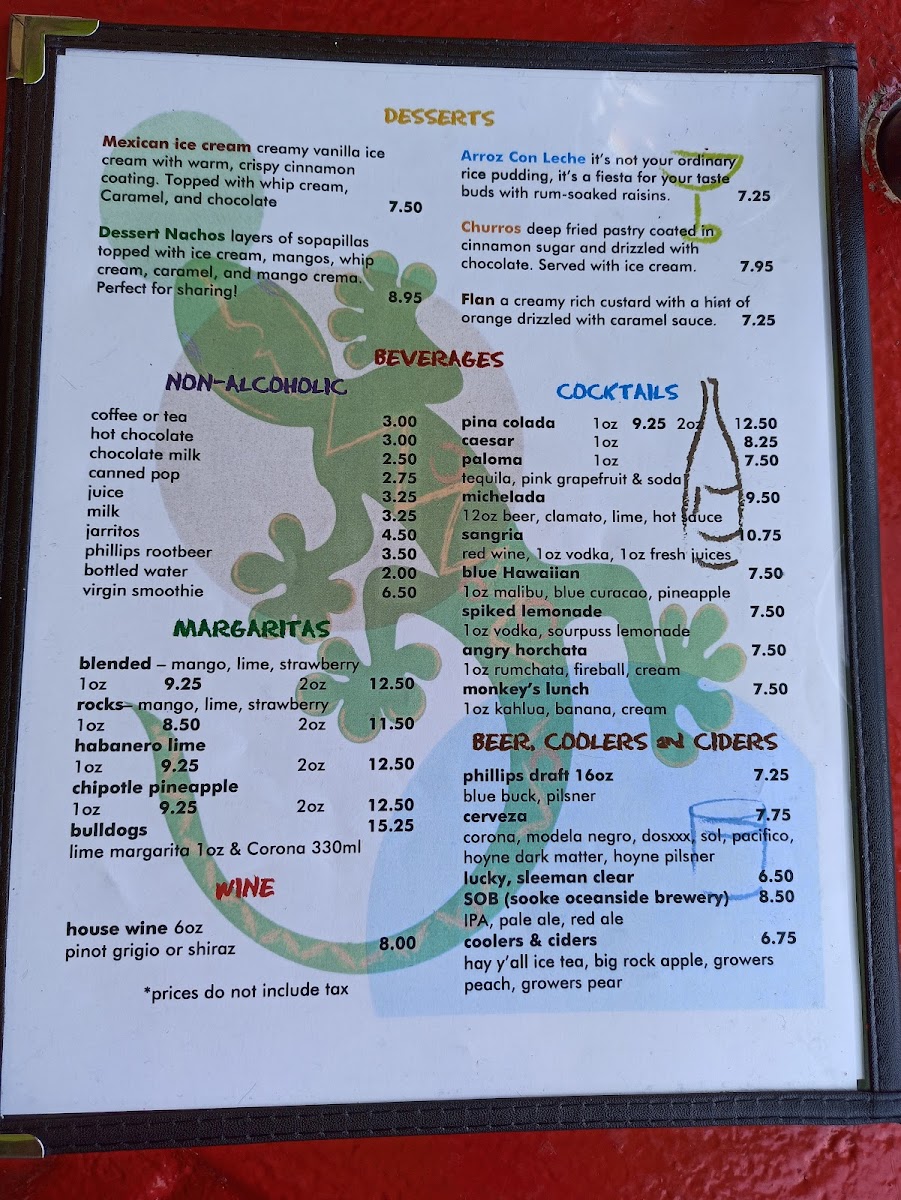 Menu Lazy Gecko The-9