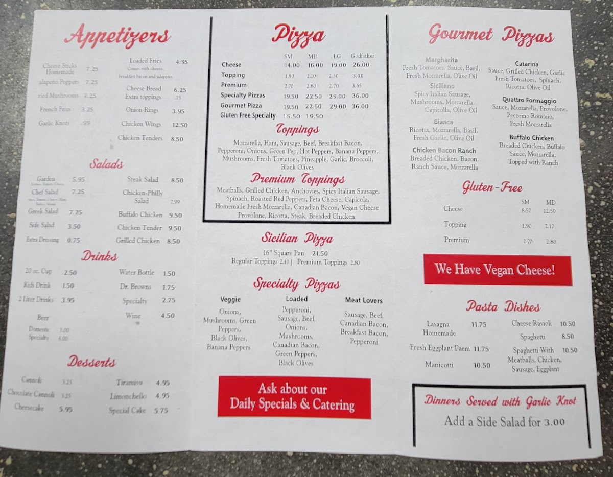 Menu Lazzara's Pizza & Subs-1