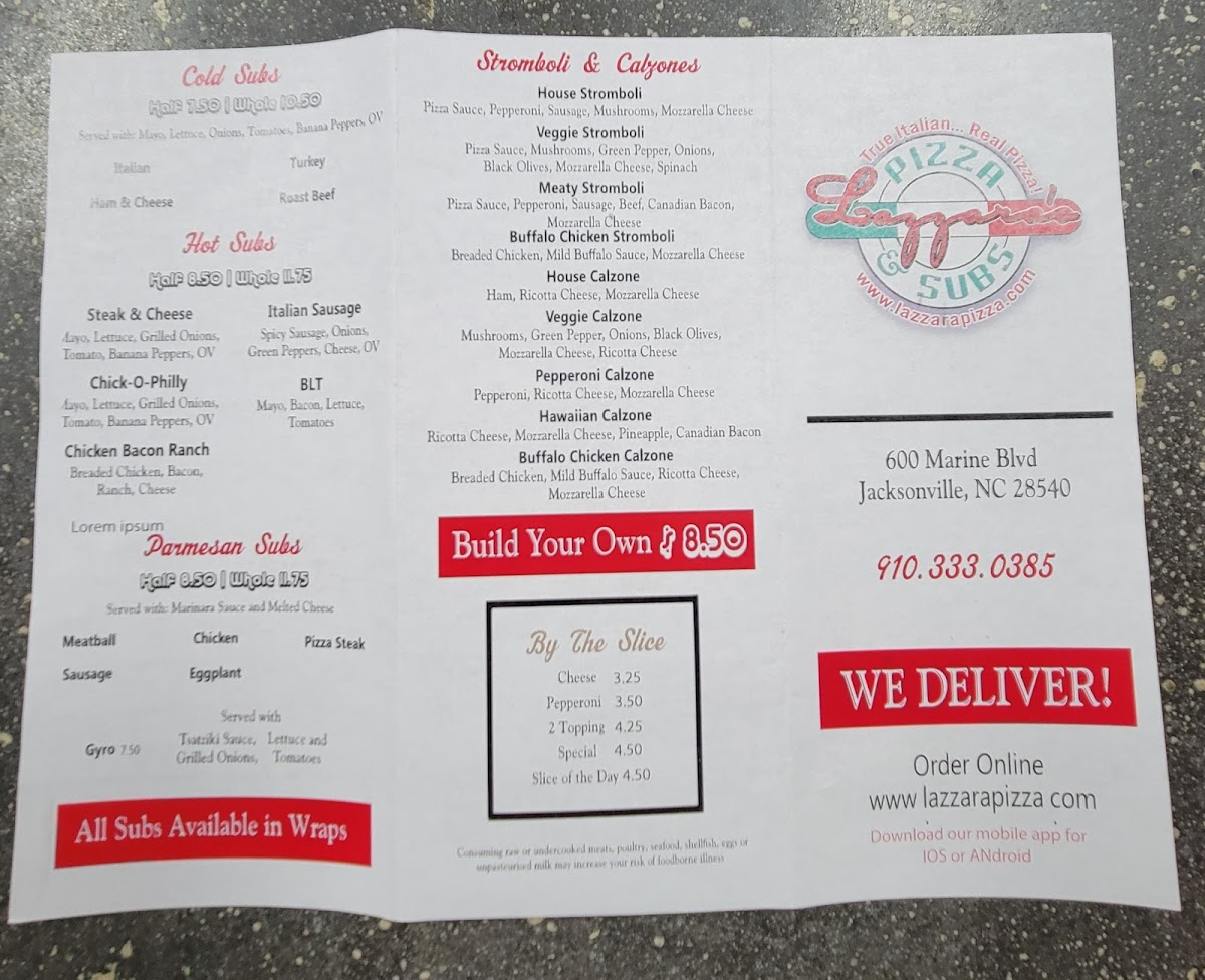 Menu Lazzara's Pizza & Subs-2