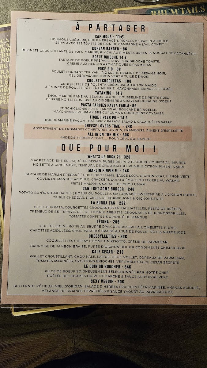 Menu Le 144-4