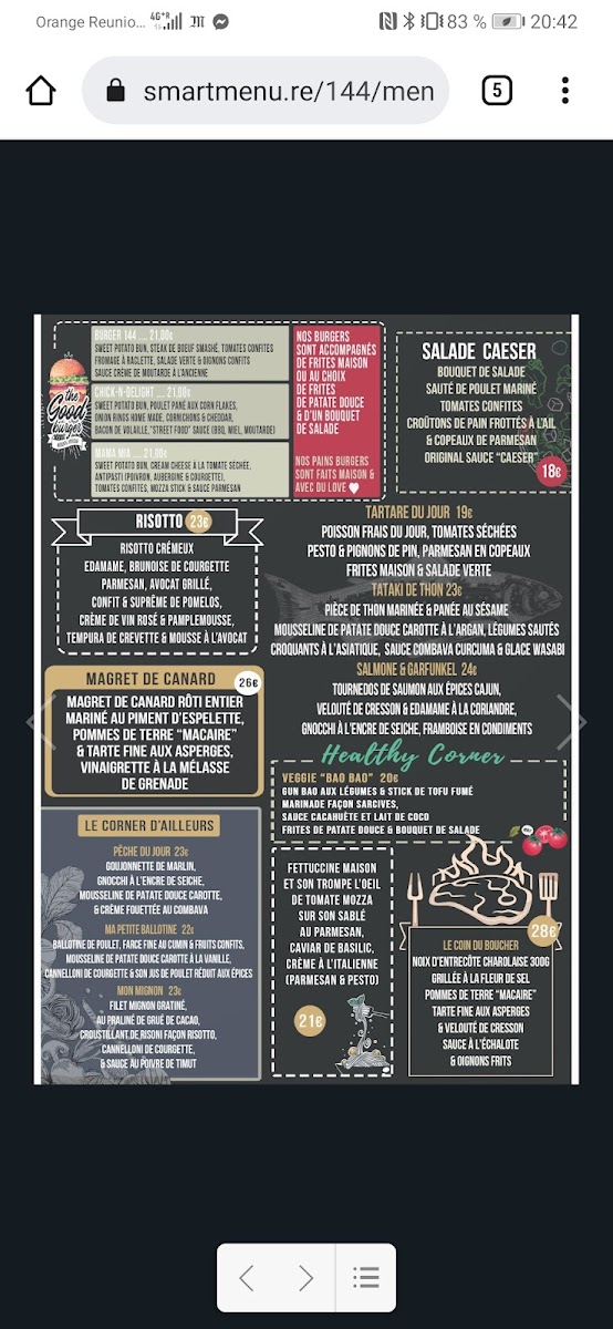 Menu Le 144-8