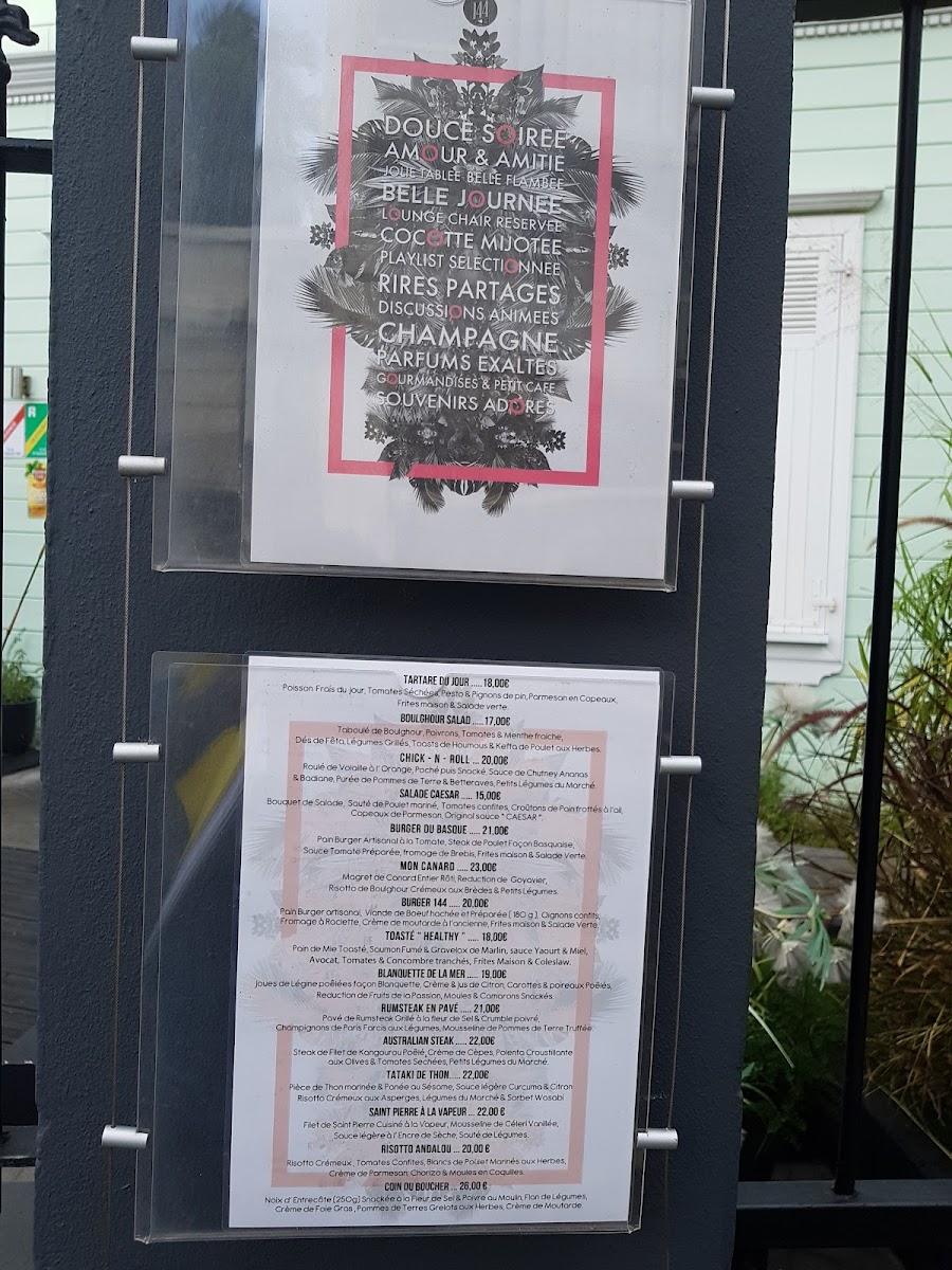 Menu Le 144-9