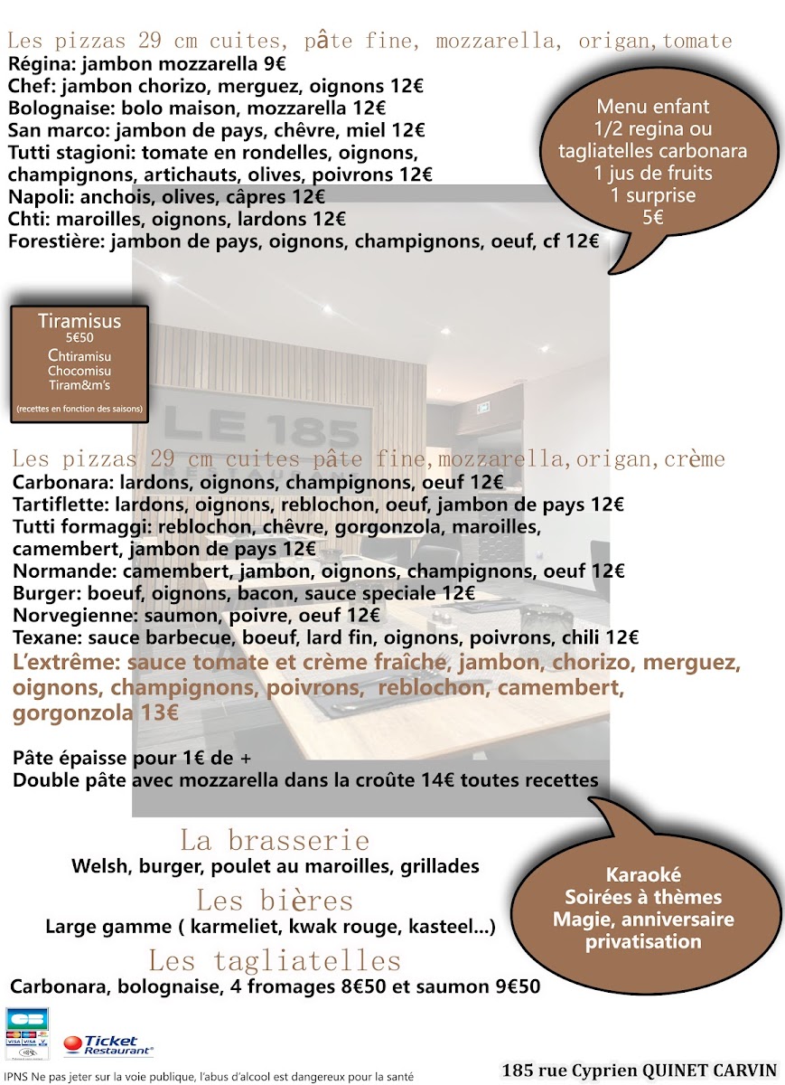 Menu Le 185 Restaurant-1