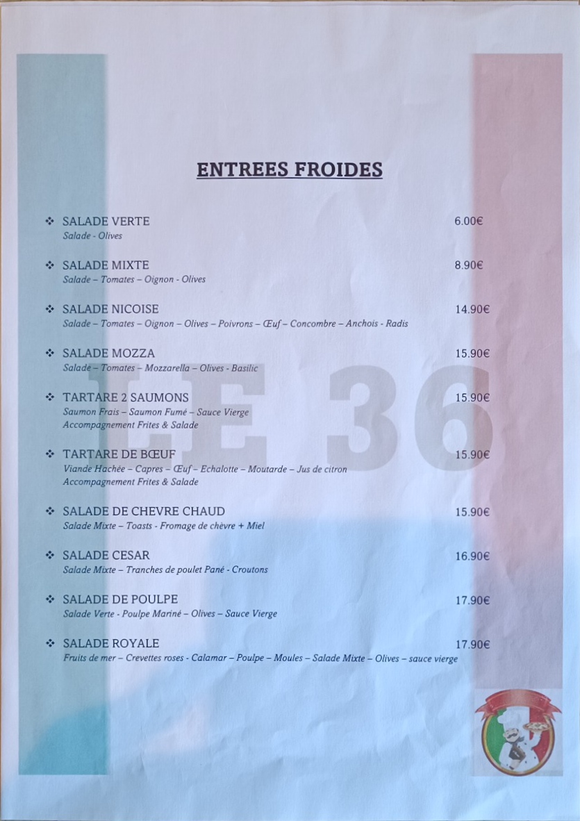 Menu Le 36 Restaurant-10