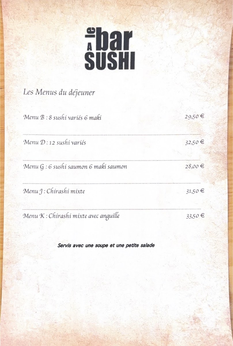 Menu Le Bar À Sushi Izumi-1