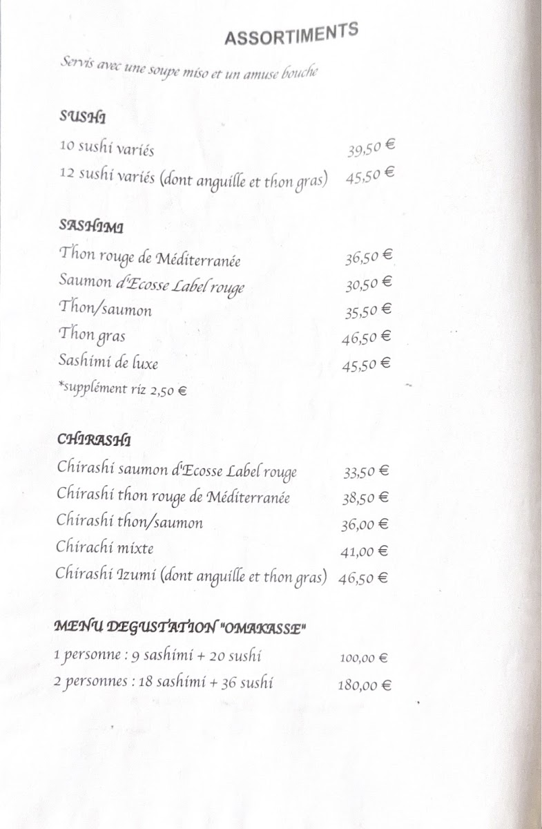 Menu Le Bar À Sushi Izumi-2