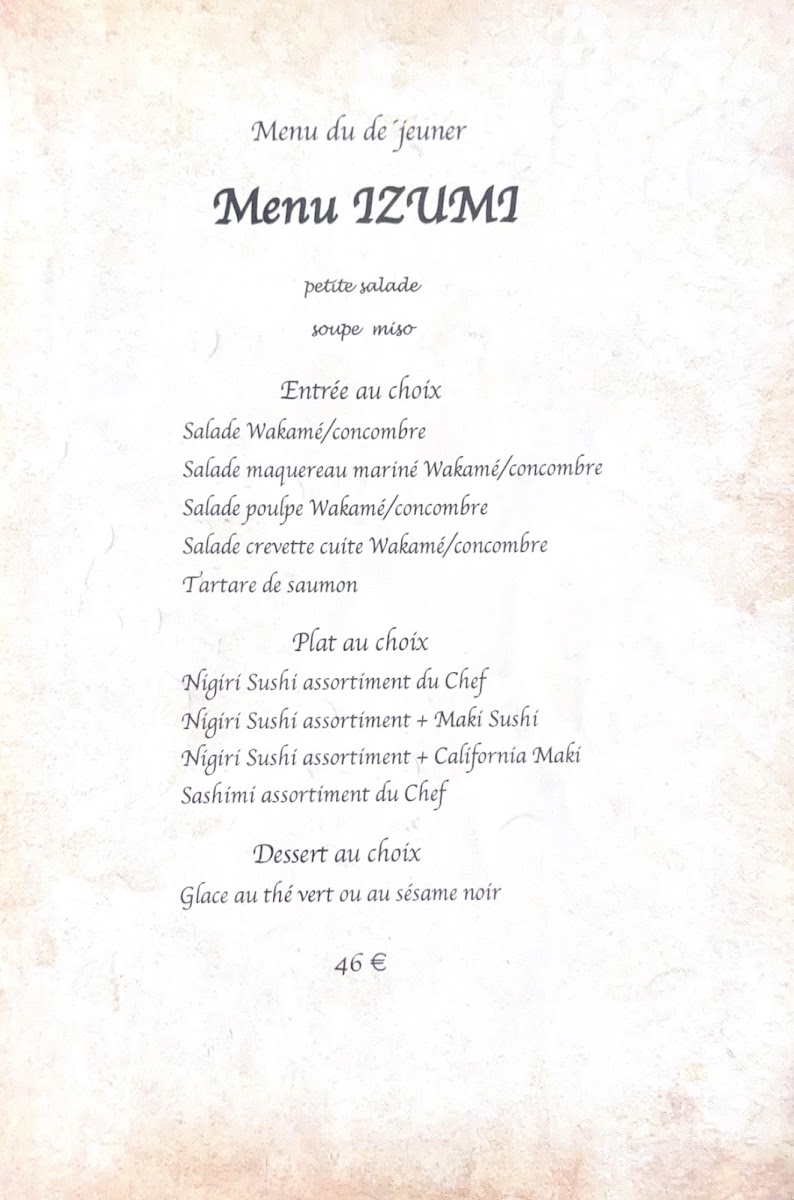 Menu Le Bar À Sushi Izumi-3