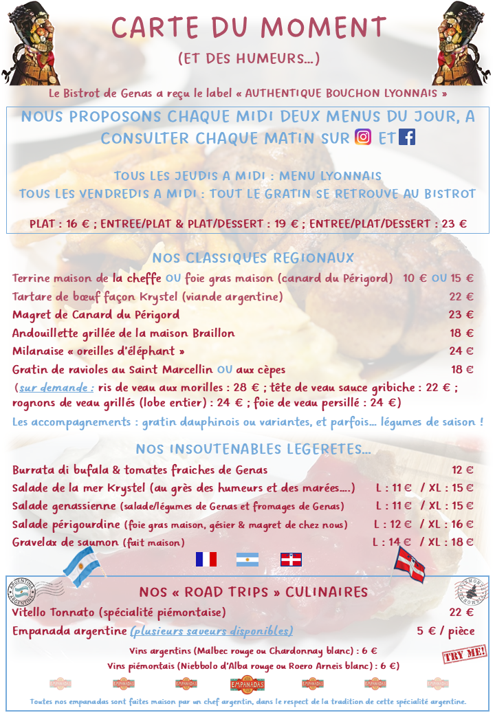 Menu Le Bistrot De Genas-1