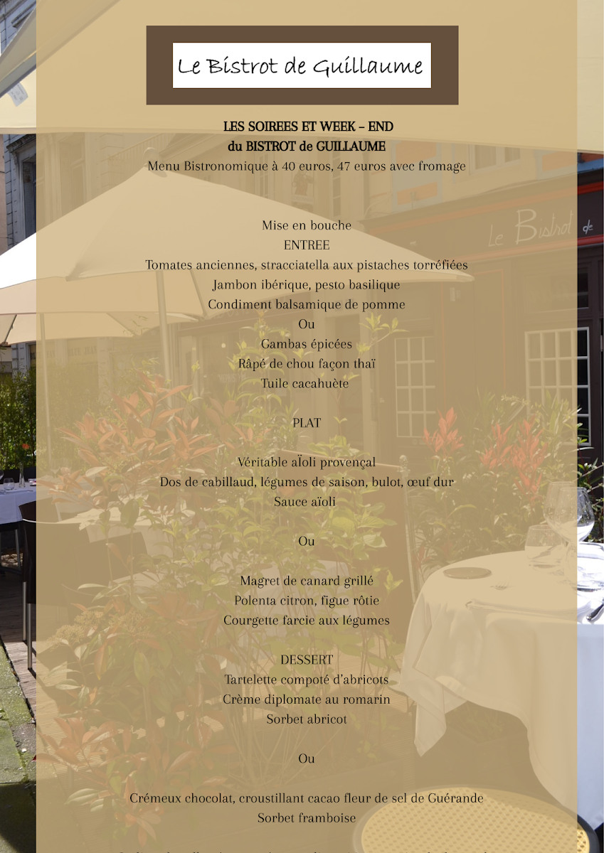 Menu Le Bistrot De Guillaume-2