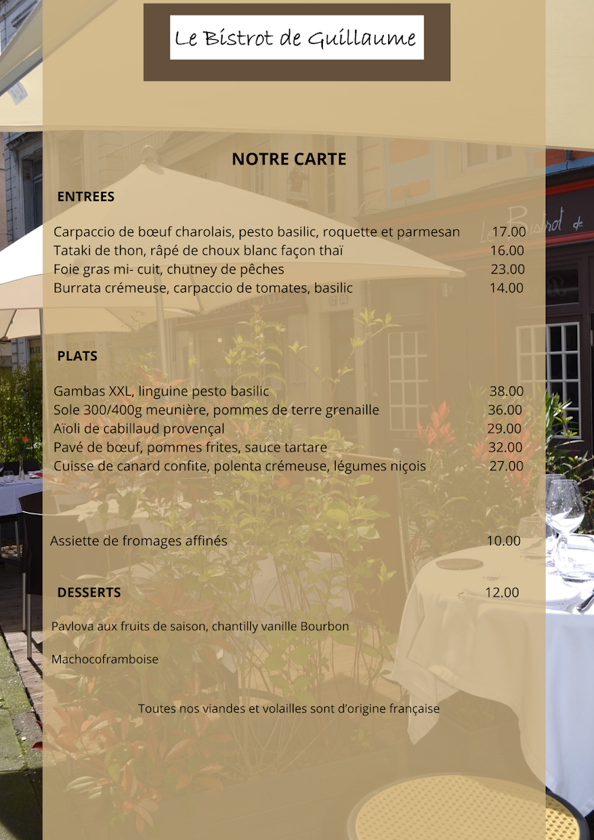 Menu Le Bistrot De Guillaume-3