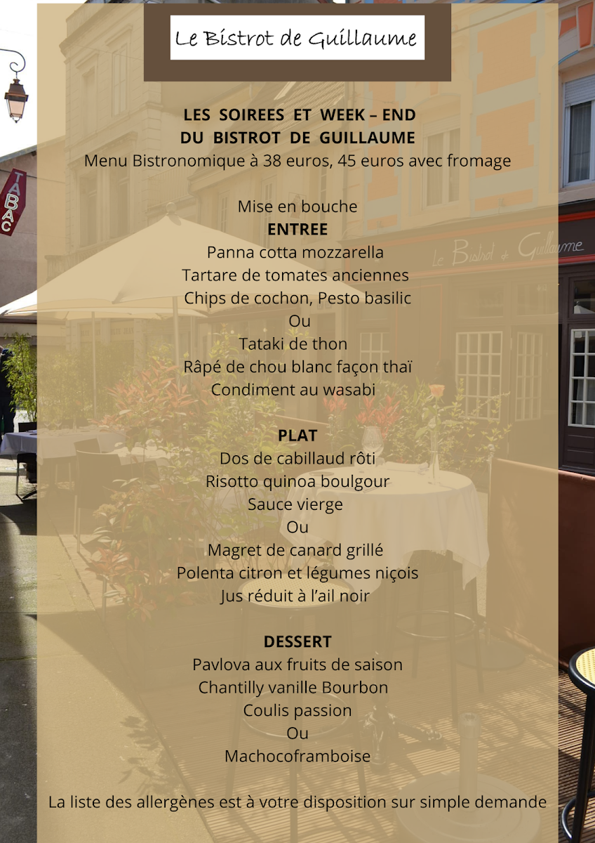 Menu Le Bistrot De Guillaume-4