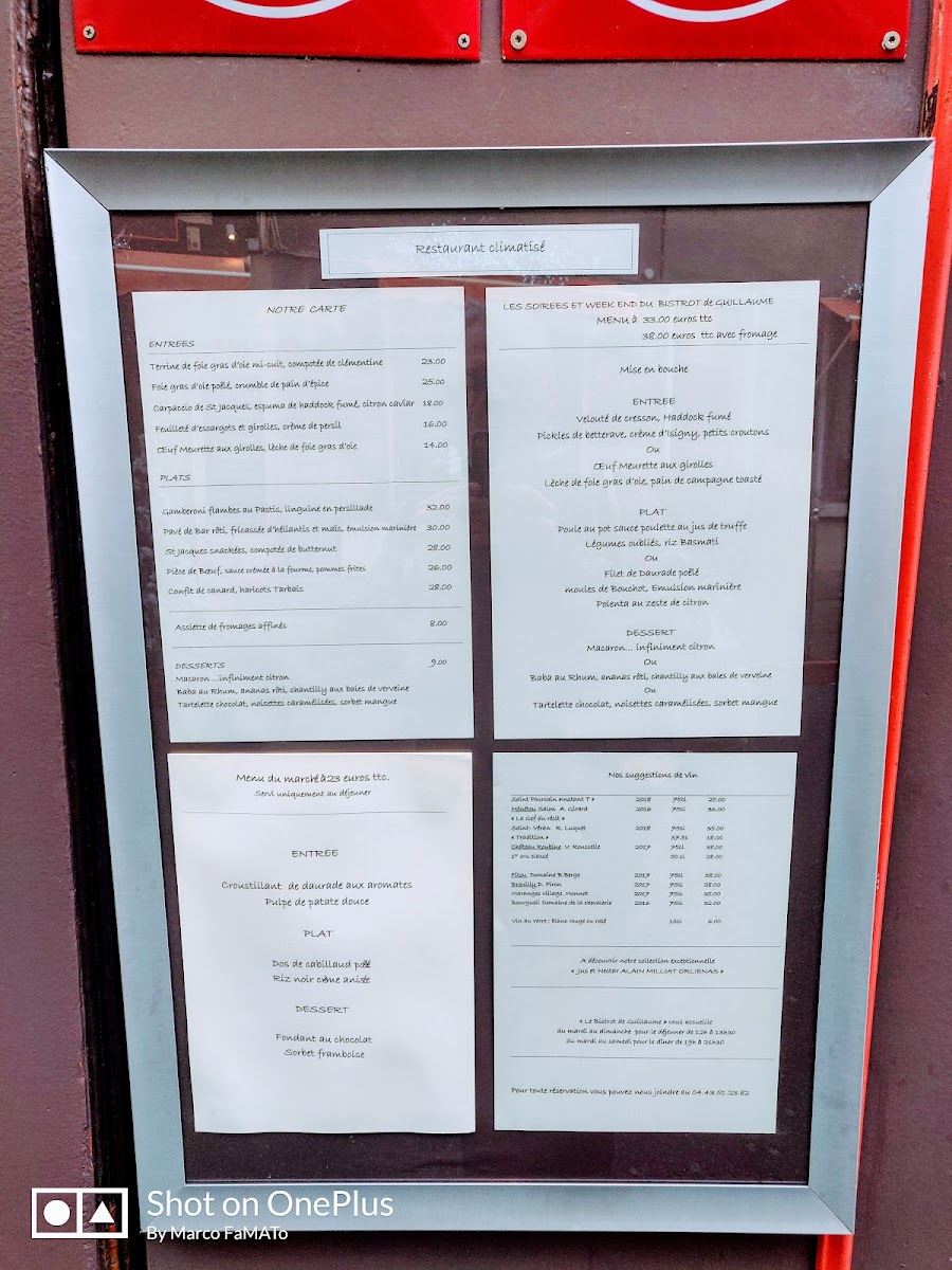 Menu Le Bistrot De Guillaume-6