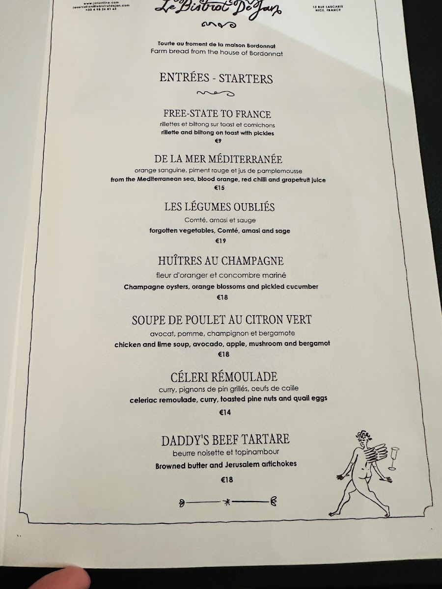 Menu Le Bistrot De Jan-2