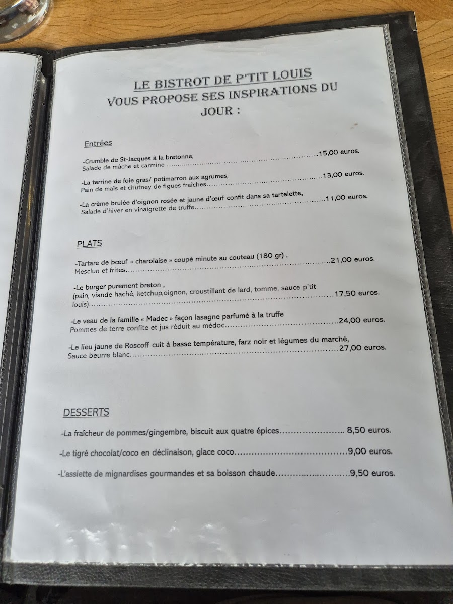 Menu Le Bistrot De P'tit Louis-2