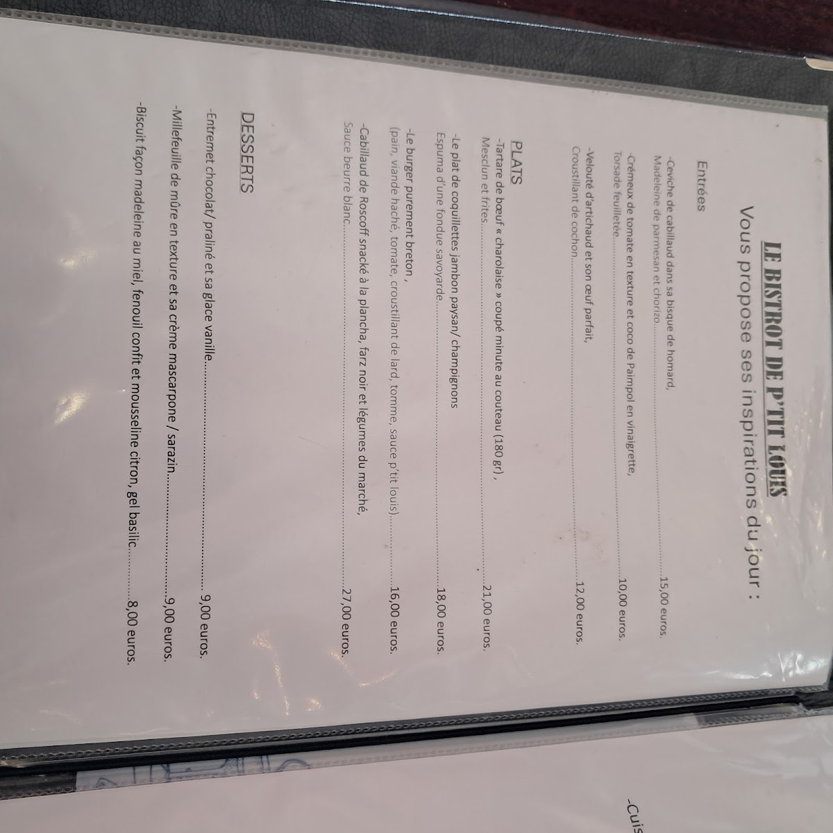 Menu Le Bistrot De P'tit Louis-9