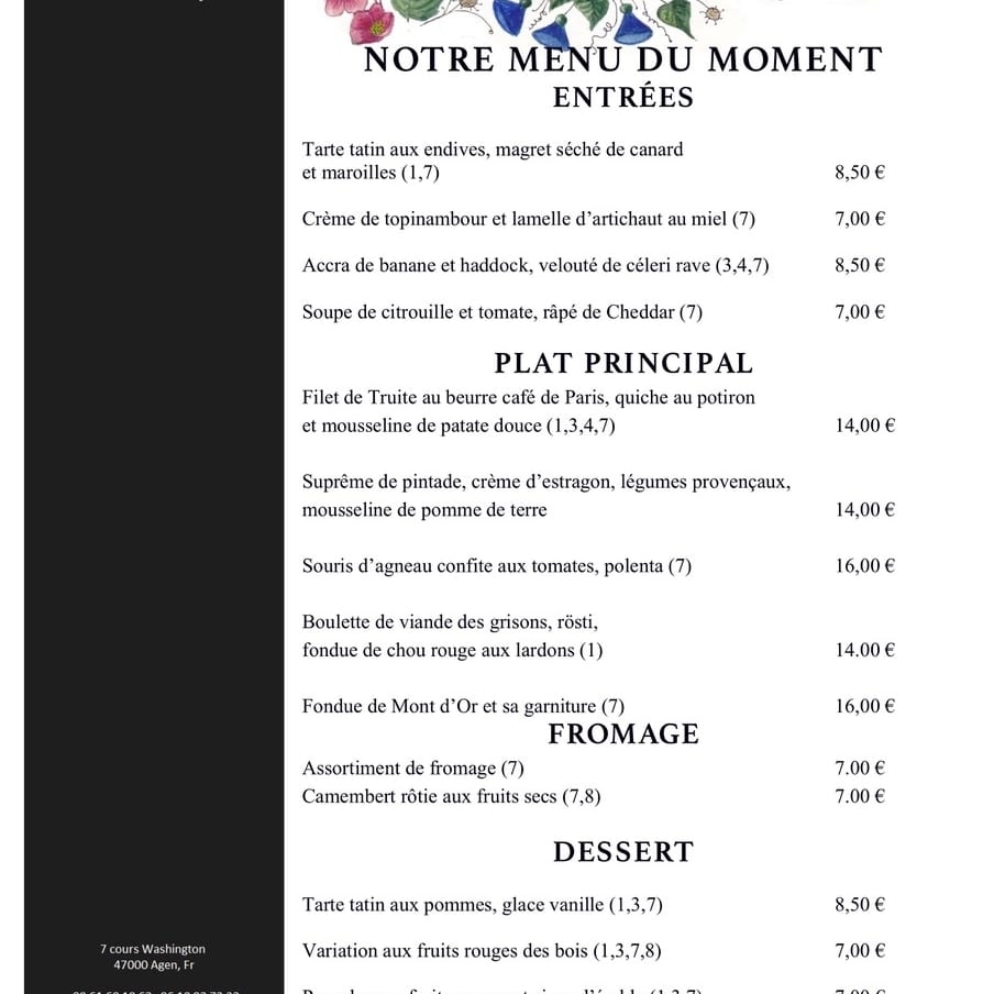 Menu Le Bistrot De Stéphanie, Disciple D'escoffier Agenais-4