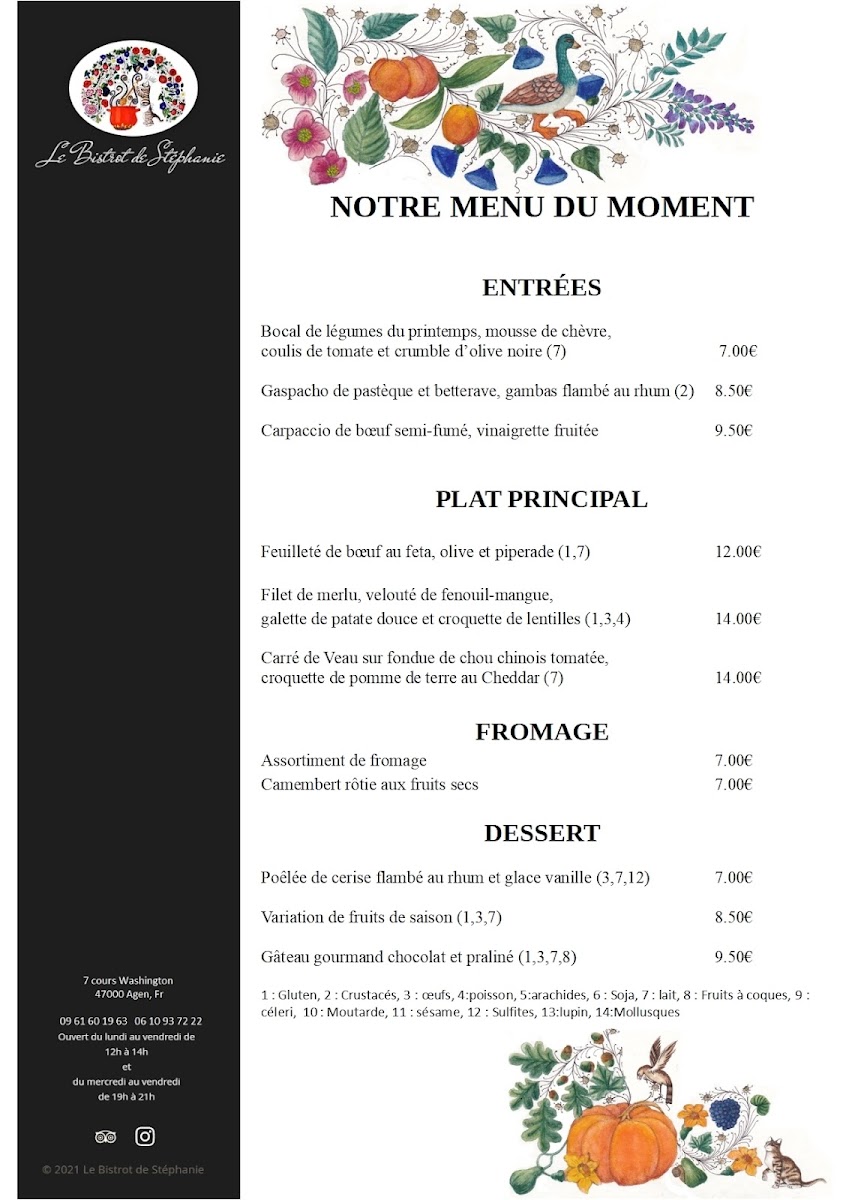 Menu Le Bistrot De Stéphanie, Disciple D'escoffier Agenais-8