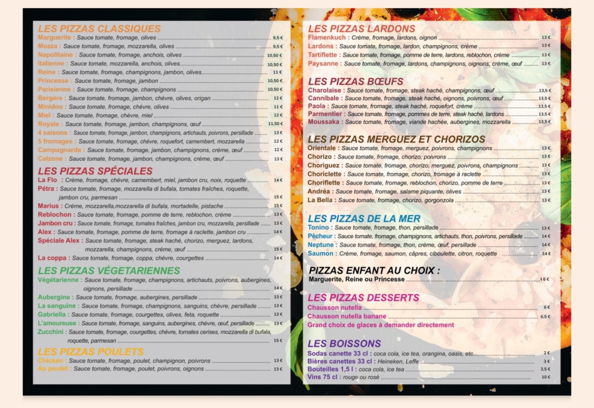 Menu Le Camion Pizza De Cimiez-1