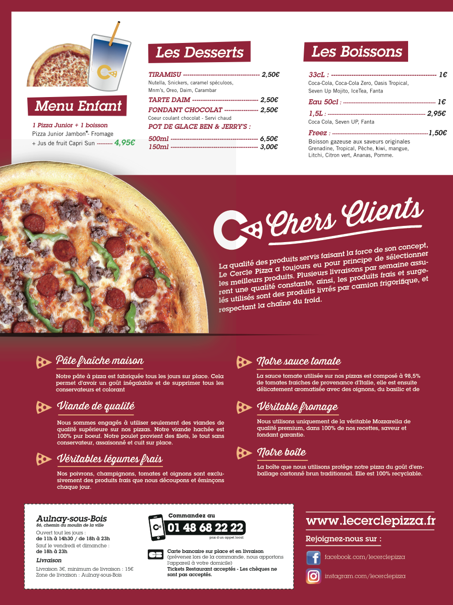 Menu Le Cercle Pizza-8