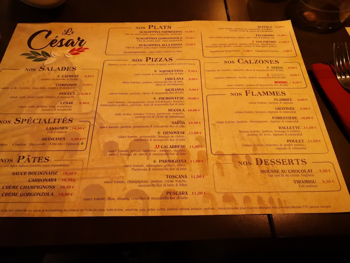 Menu Le César-1