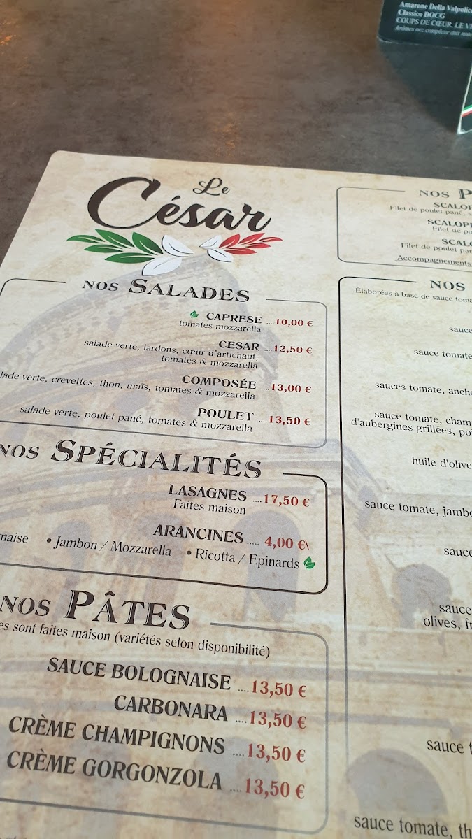 Menu Le César-3