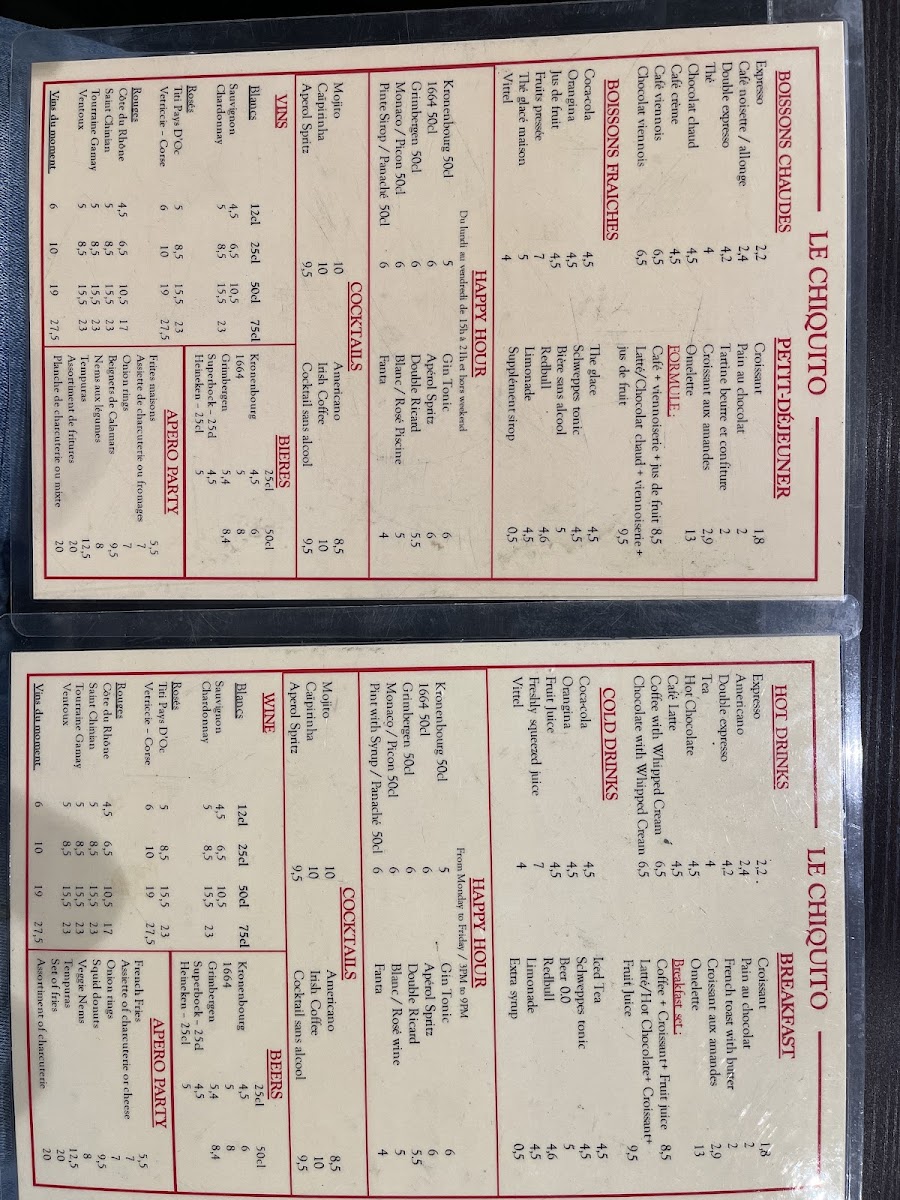 Menu Le Chiquito Tabac Brasserie-5
