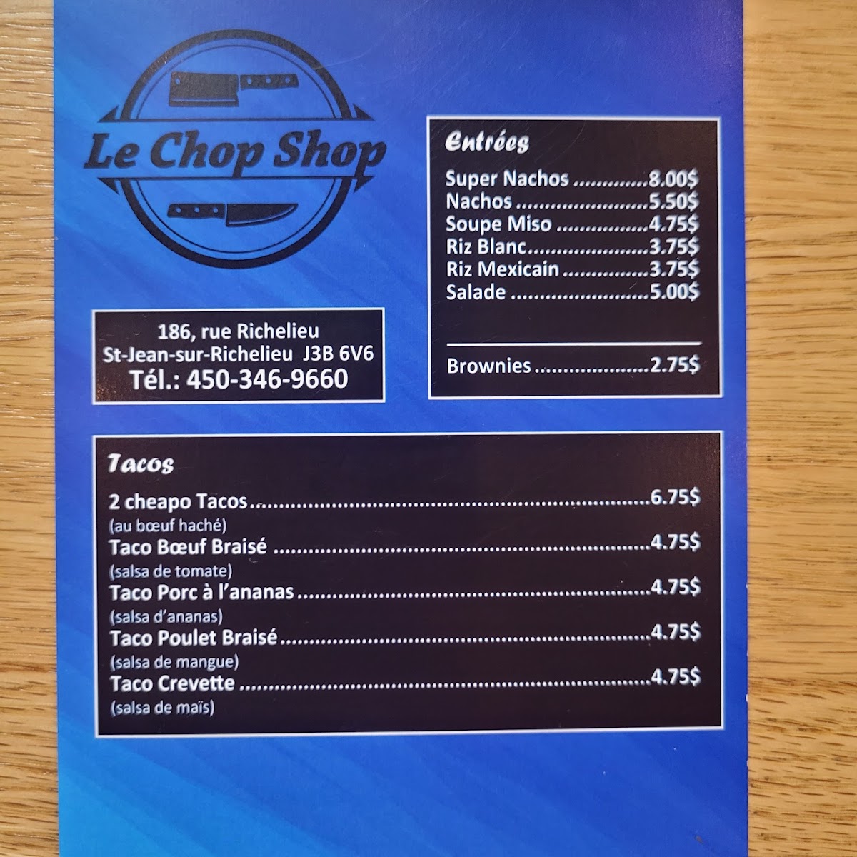 Menu Le Chop Shop-5