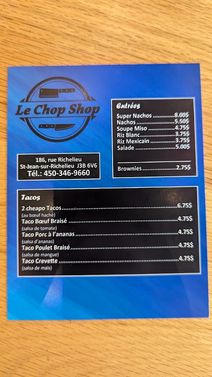Menu Le Chop Shop-6