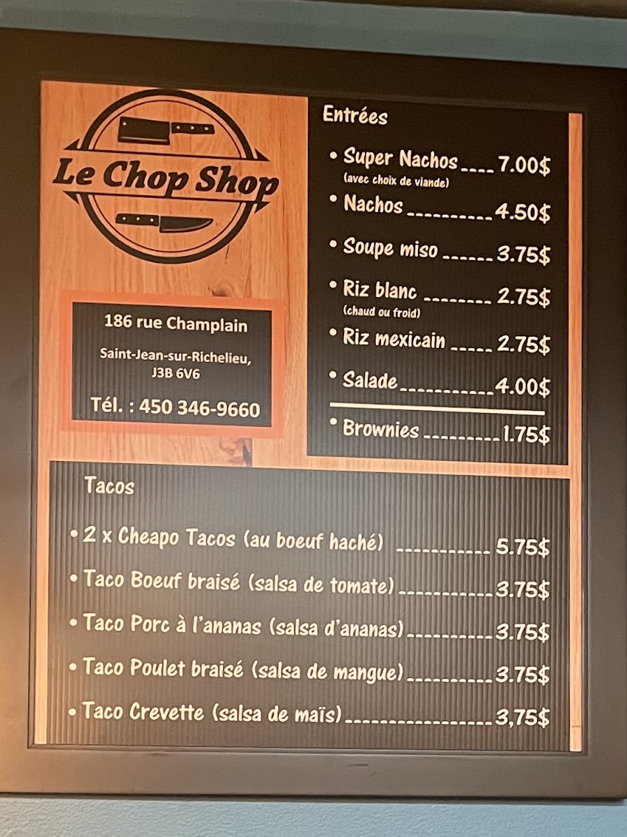 Menu Le Chop Shop-7