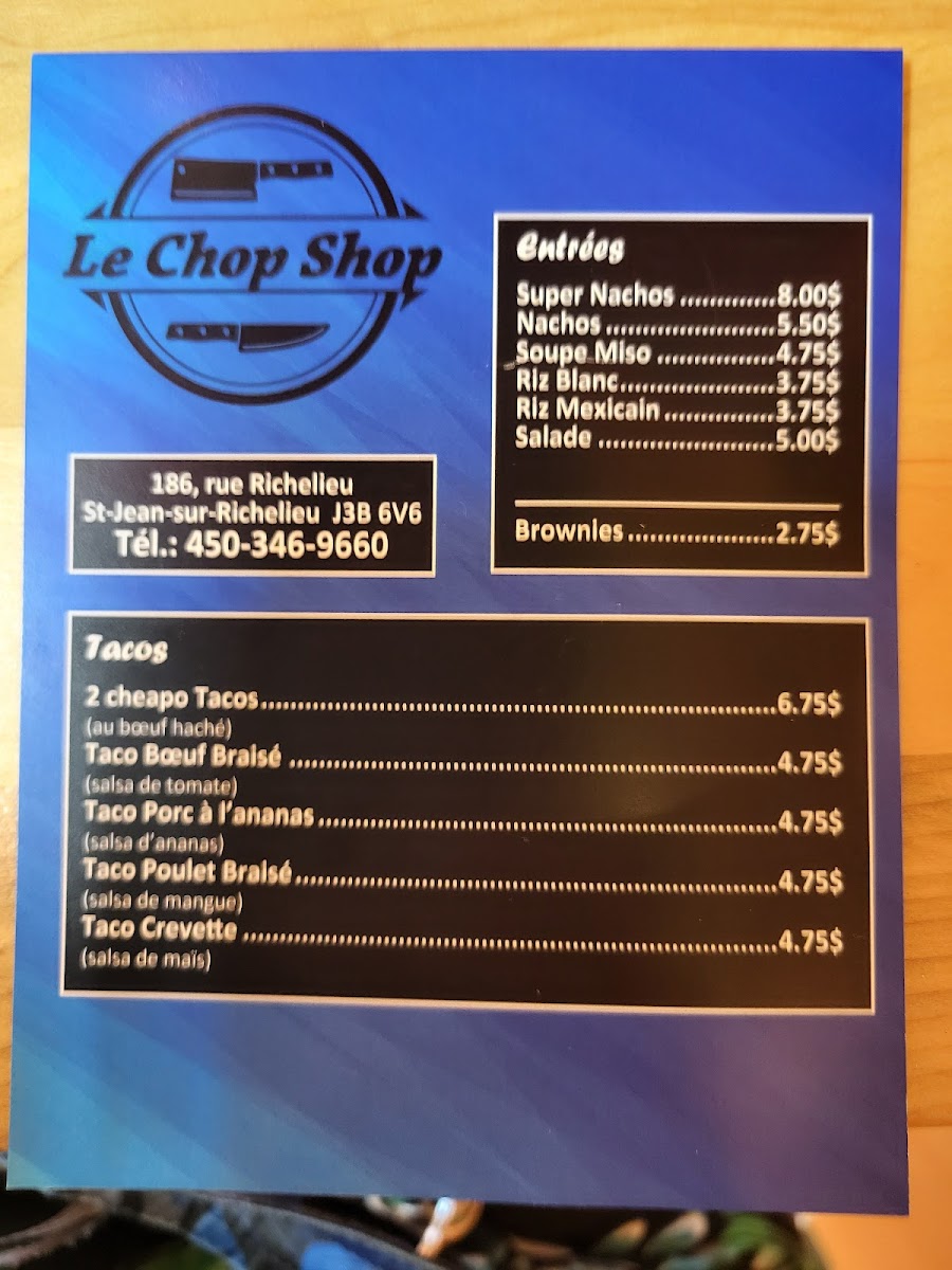 Menu Le Chop Shop-9
