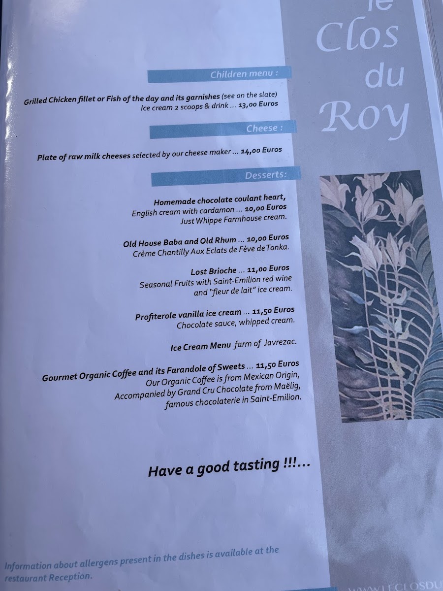 Menu Le Clos Du Roy-5