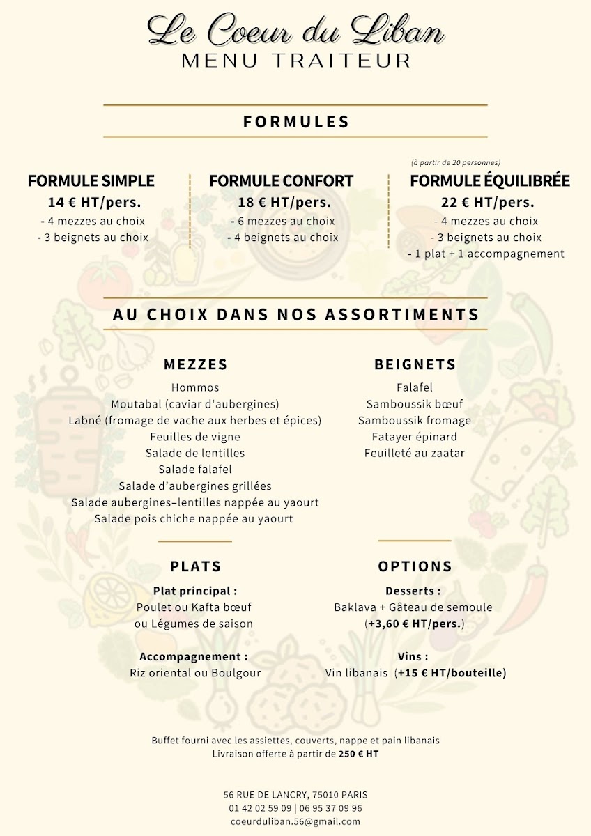 Menu Le Coeur Du Liban-4