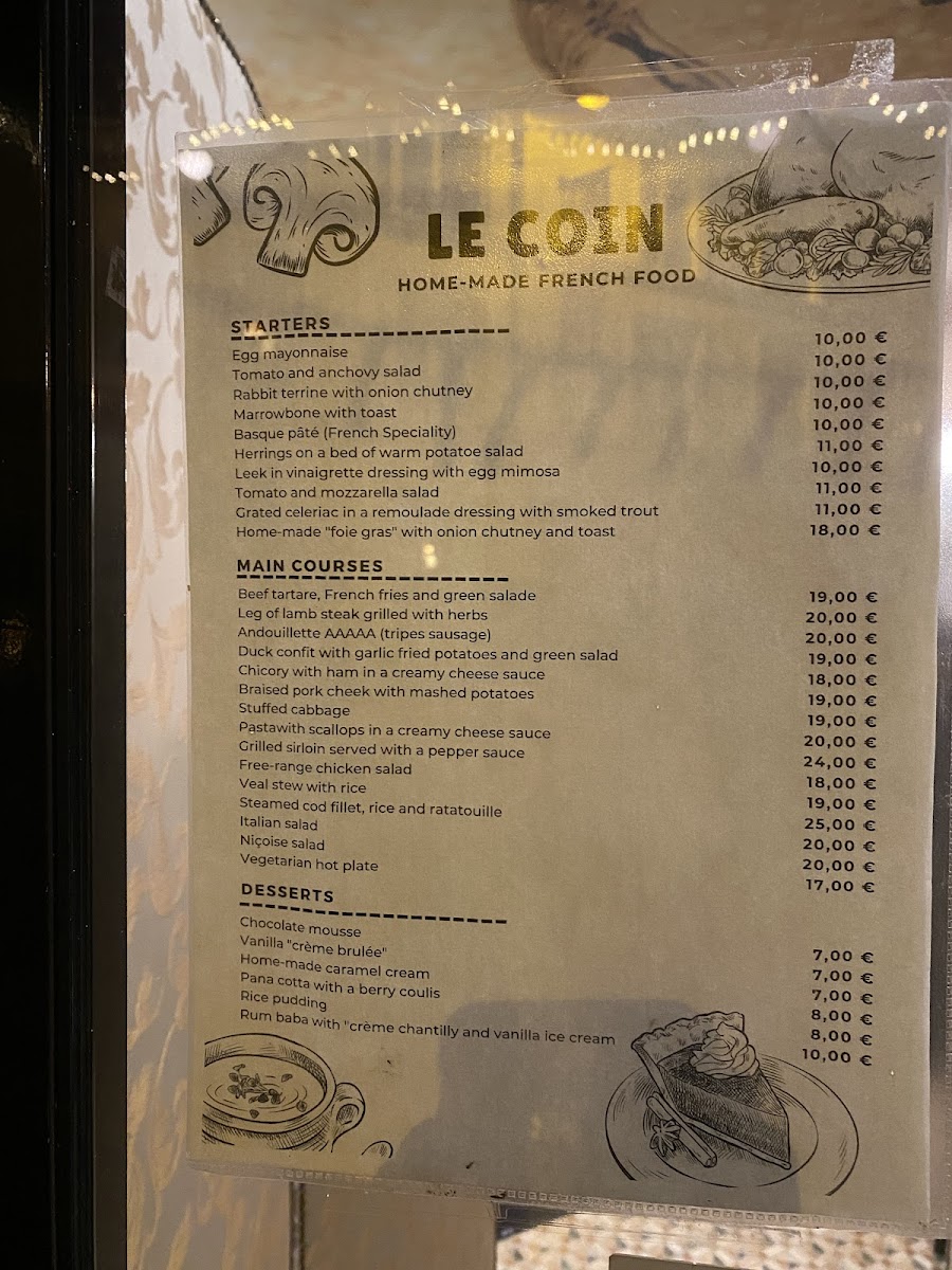 Menu Le Coin Du Rocher - Paris-6