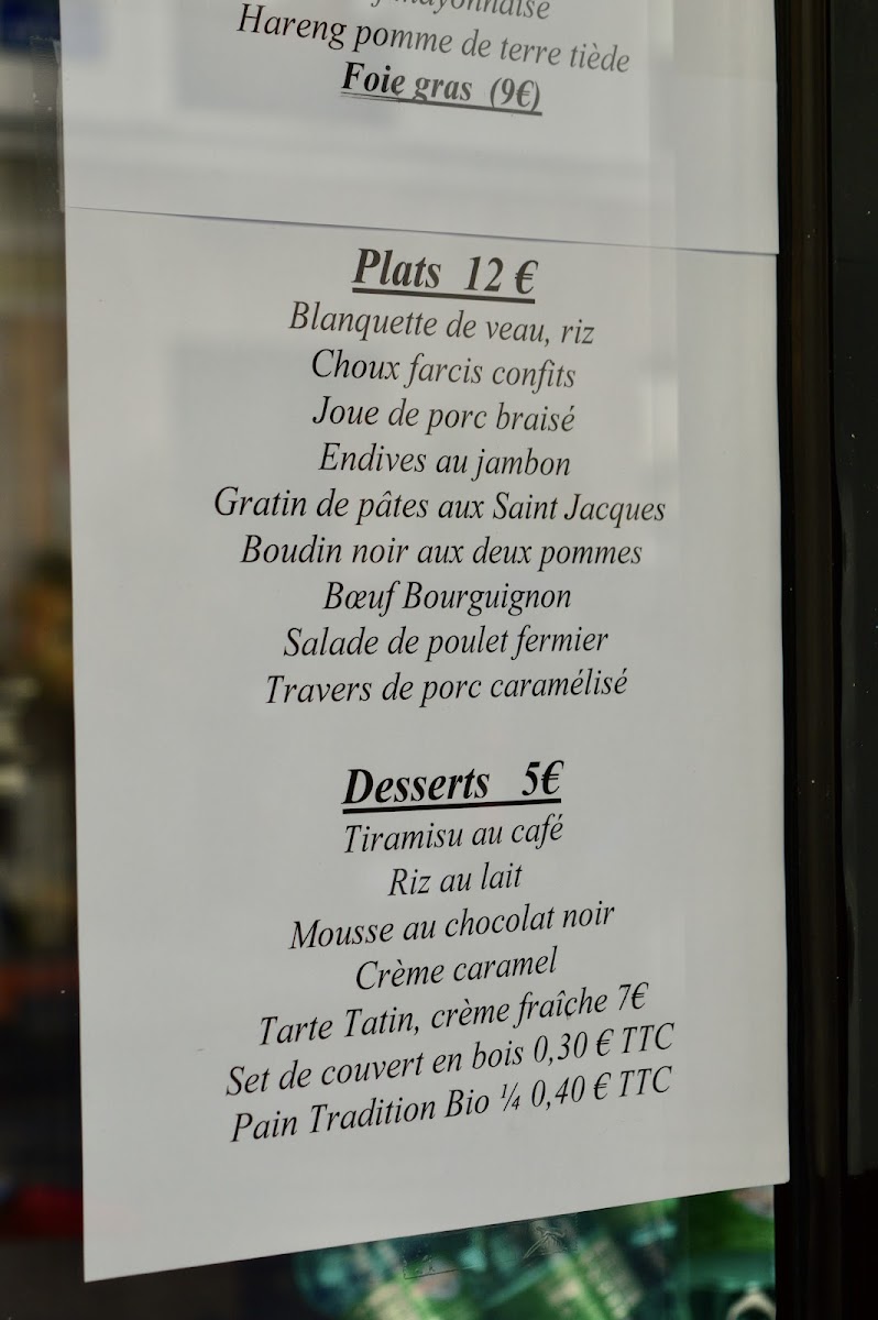 Menu Le Coin Du Rocher - Paris-7