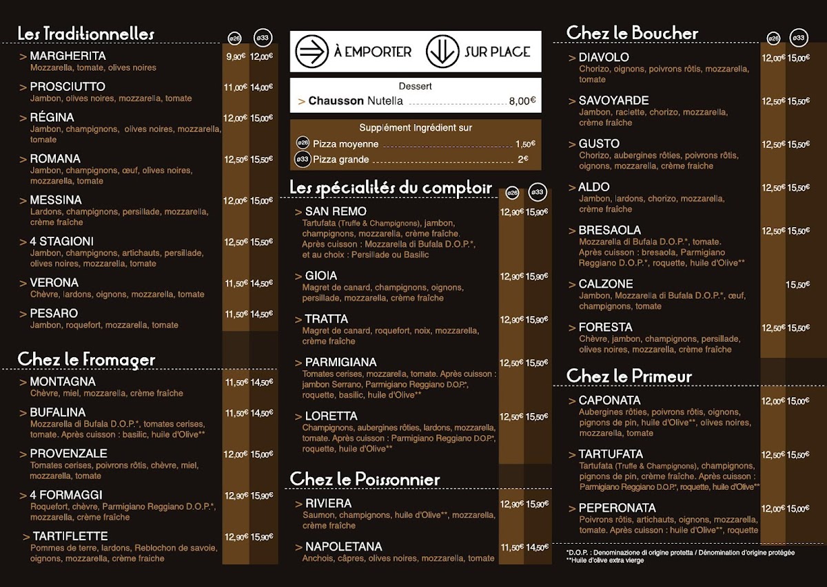 Menu Le Comptoir À Pizzas-1