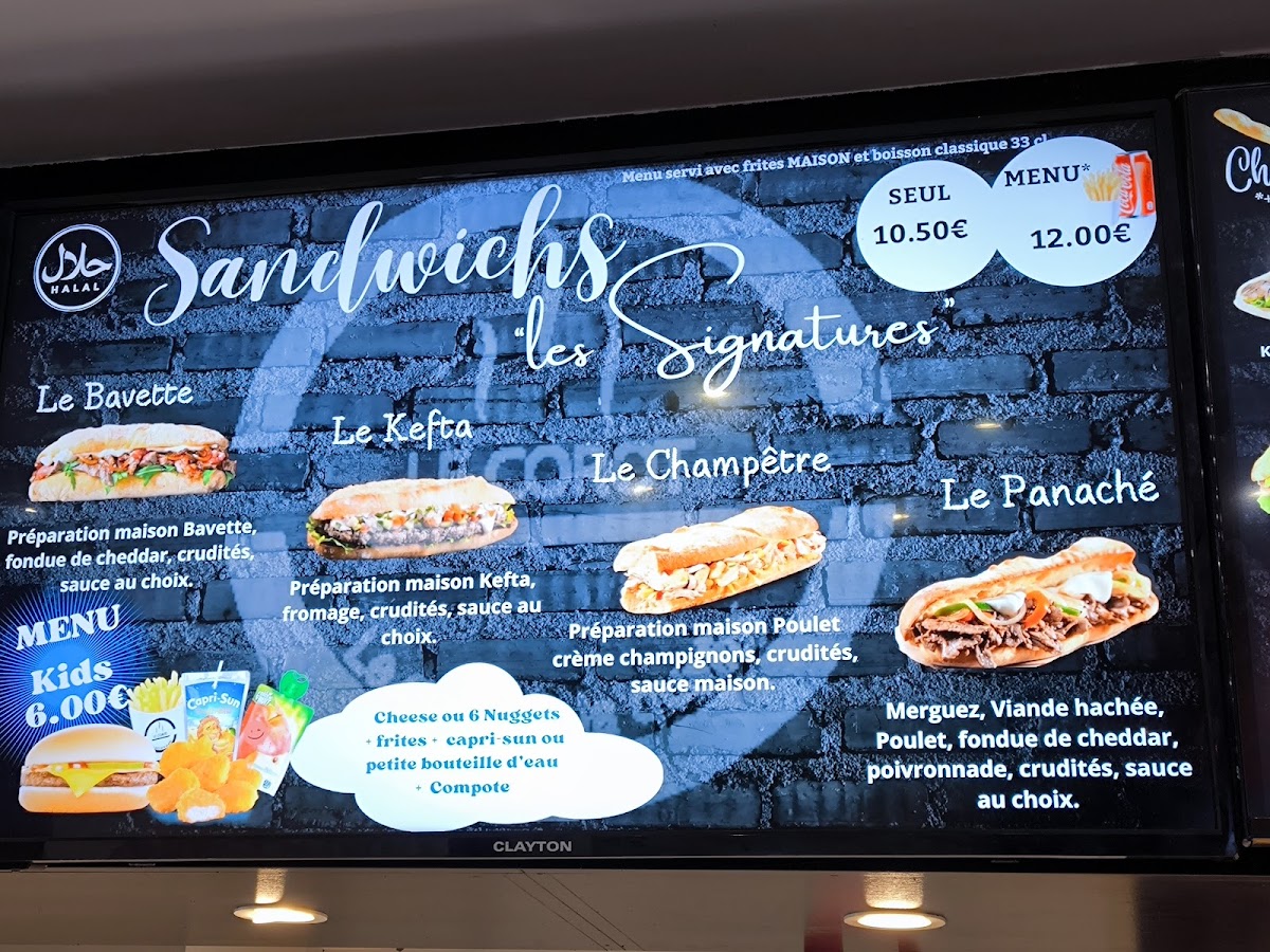 Menu Le Corot (Tacos, Sandwichs, Pizzas, Burger)-10