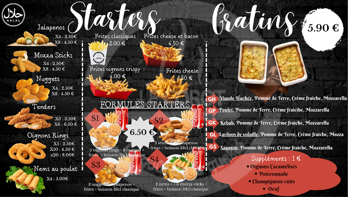 Menu Le Corot (Tacos, Sandwichs, Pizzas, Burger)-3