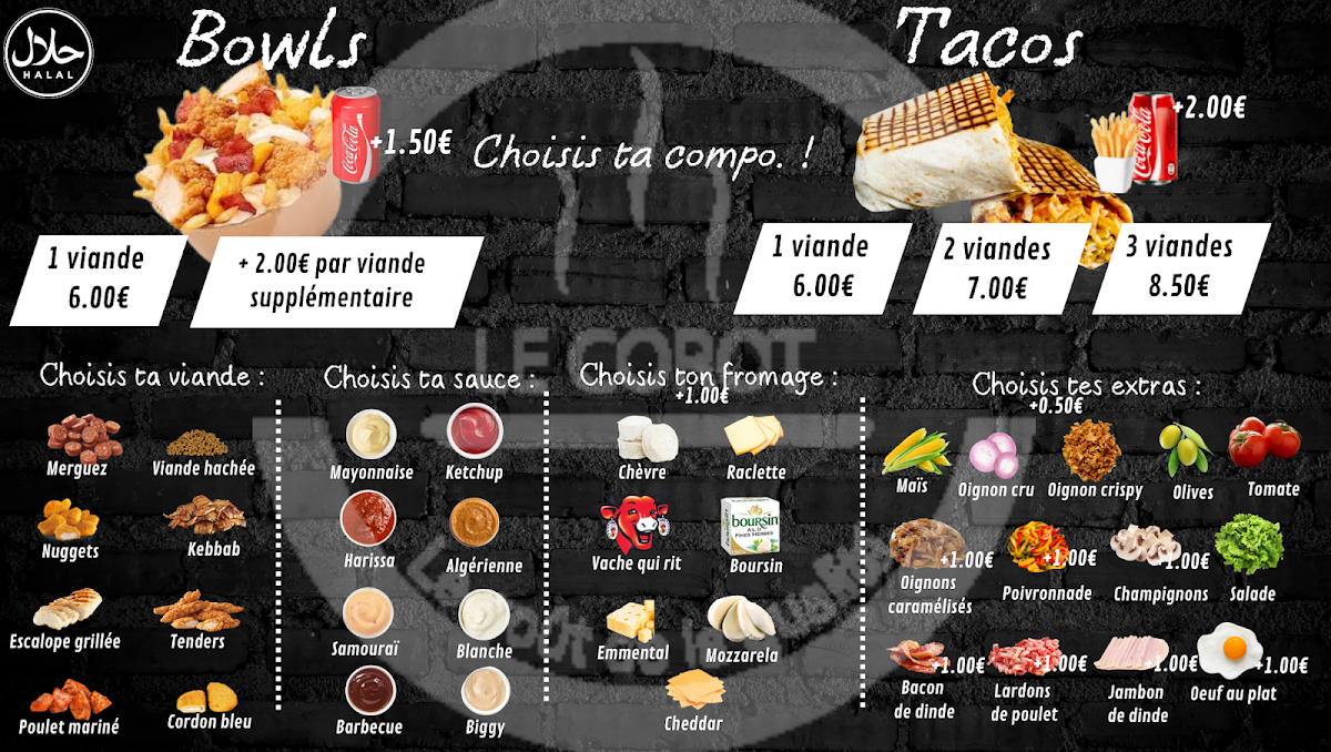 Menu Le Corot (Tacos, Sandwichs, Pizzas, Burger)-4