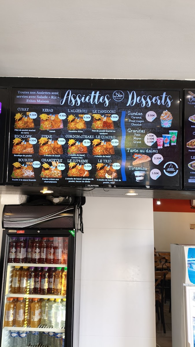 Menu Le Corot (Tacos, Sandwichs, Pizzas, Burger)-7