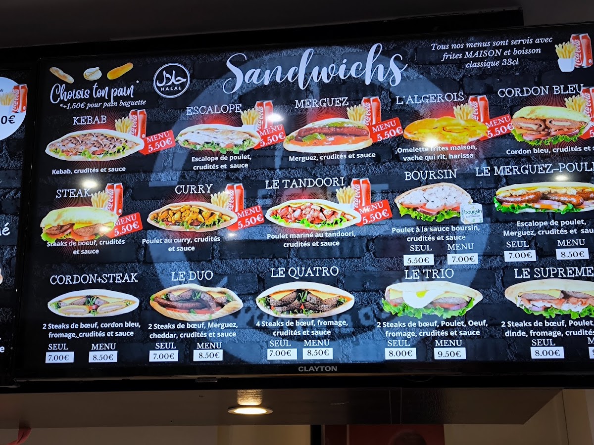 Menu Le Corot (Tacos, Sandwichs, Pizzas, Burger)-9