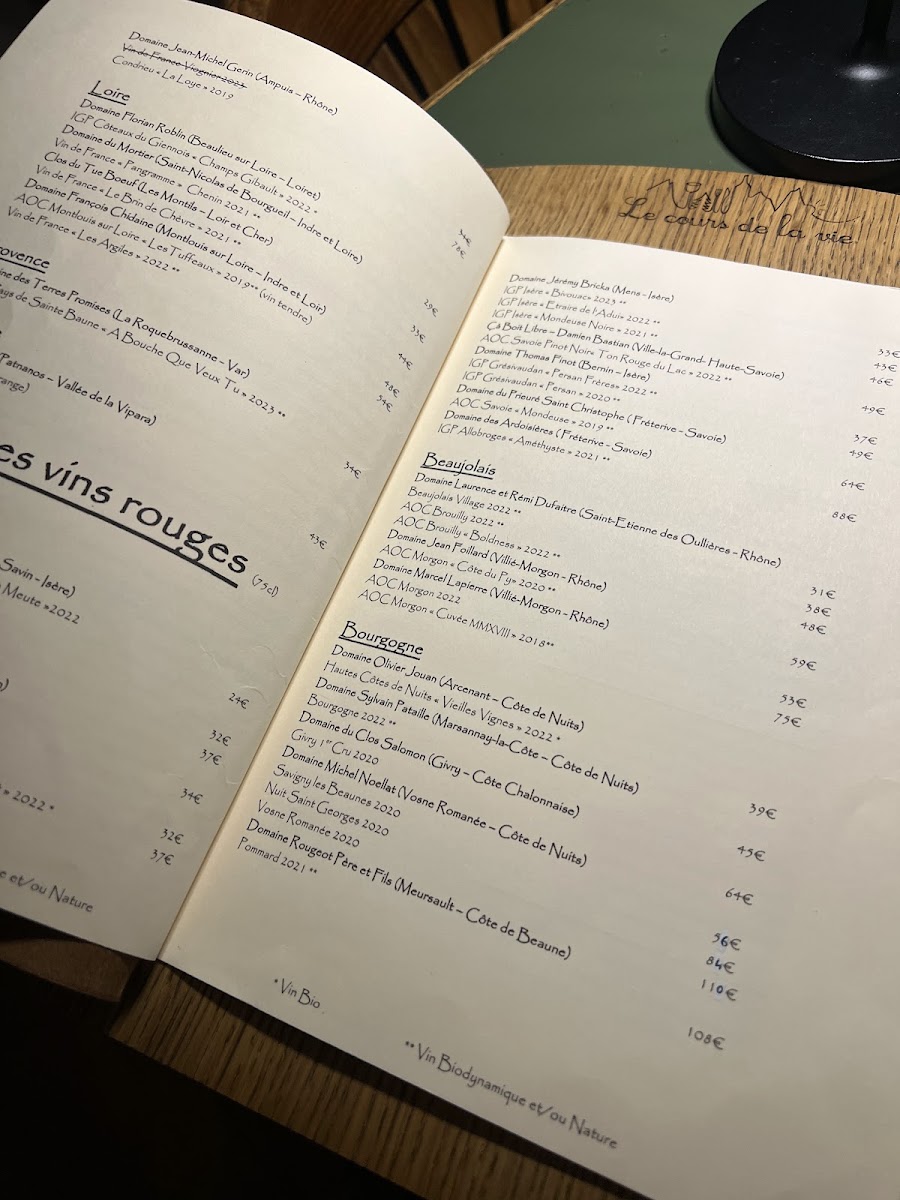 Menu Le Cours De La Vie-10