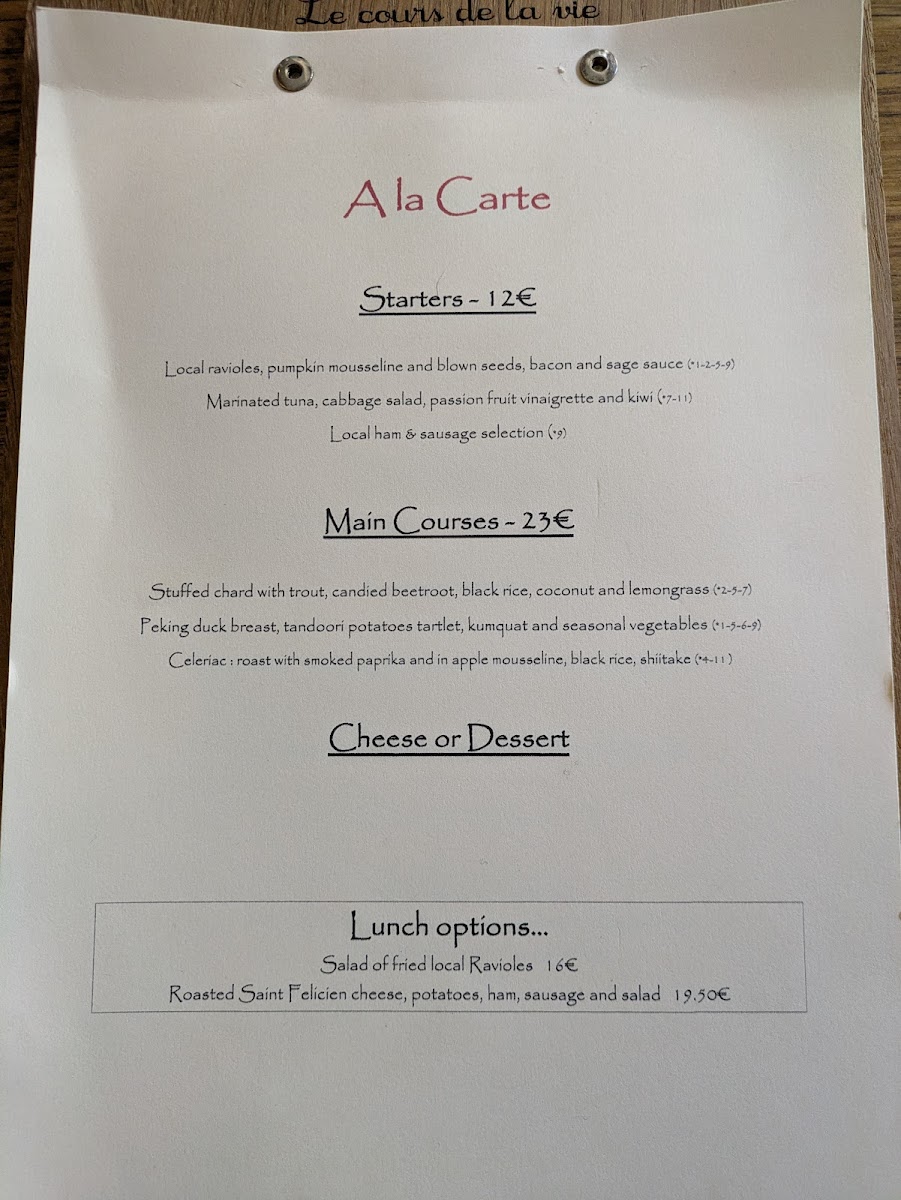 Menu Le Cours De La Vie-6