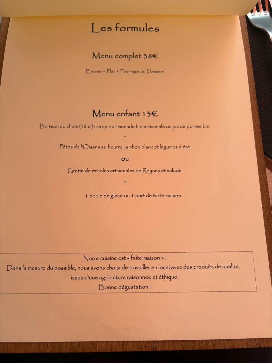 Menu Le Cours De La Vie-7