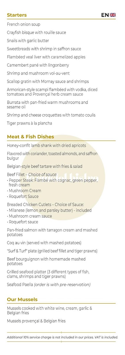 Menu Le Cuistot Bistro By Chef Carlos-1