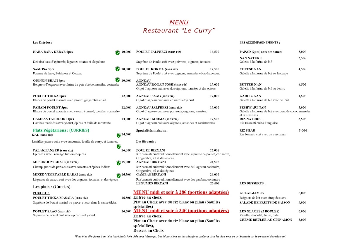 Menu Le Curry Indian-8